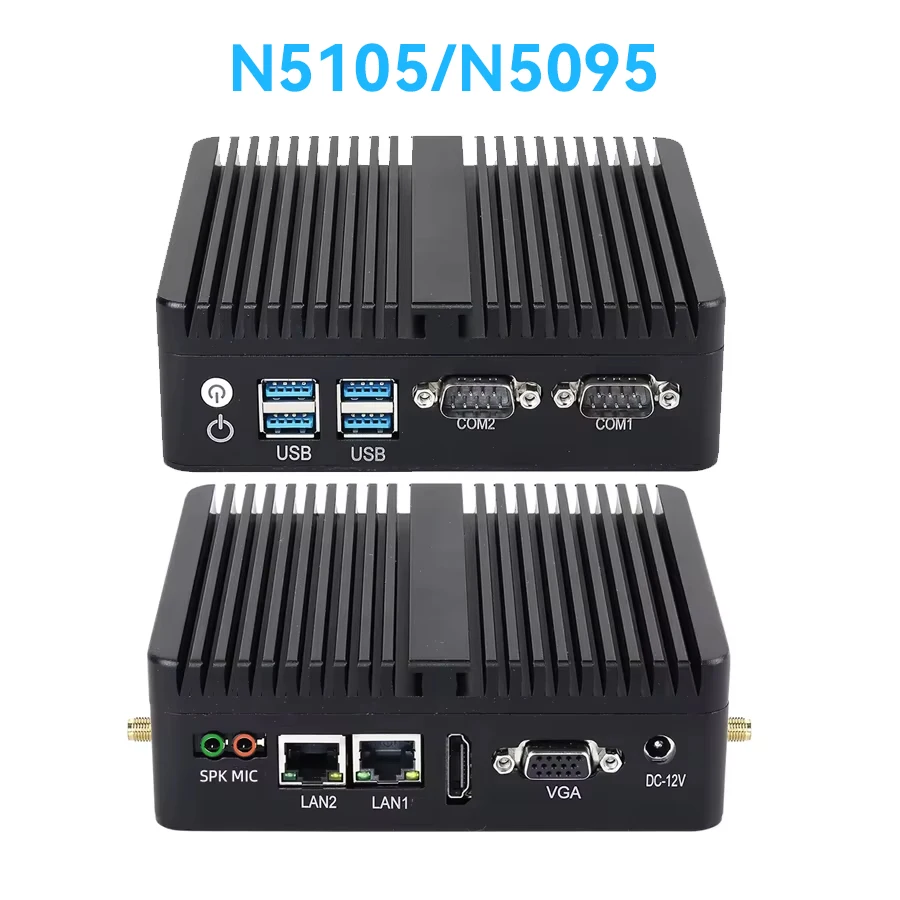 Mini PC sin Ventilador Intel Celeron N5095 J6412 2x Gigabit Ethernet COM RS232 RS485 6x USB Compatible con WiFi 4G LTE Windows 10 Linux - imagen 4