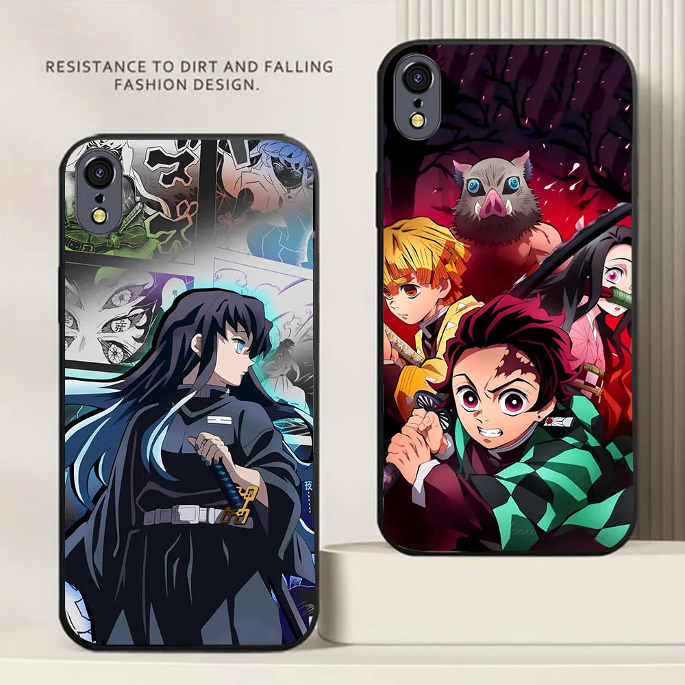 BD-25 Funda negra Demon Slayer para iPhone 5 5s 6 6s 7 8 X XS XR SE 16E Max Plus - imagen 4