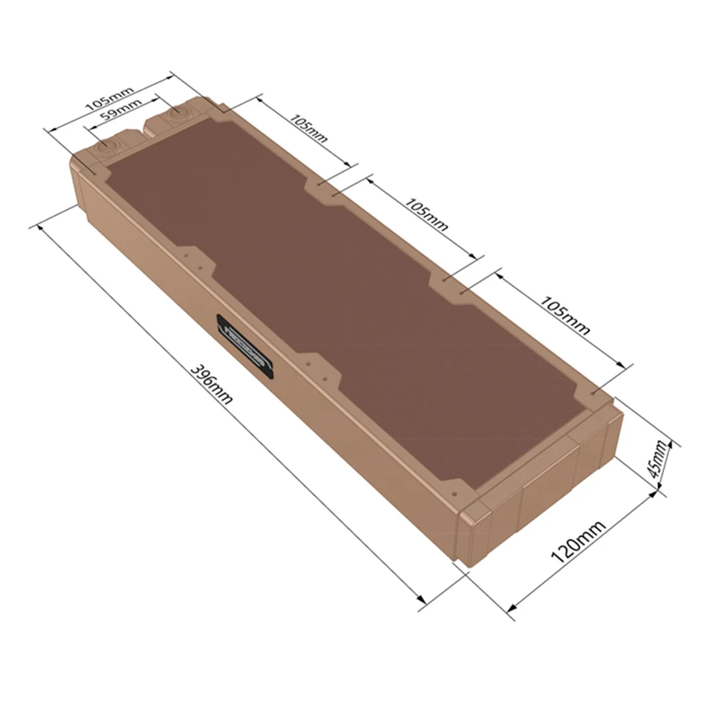 Radiador FREEZEMOD de cobre rojo de 360mm para ventiladores de 12CM, espesor de rosca G1/4 pulgadas, 45mm, disipador de calor para PC, TSRP-ZT-360SC de refrigeración por agua - imagen 2
