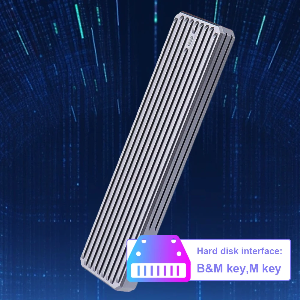 M.2 NGFF/SATA USB Case 1000 MB/s Caja de unidad de estado sólido externa Caja SSD portátil para 2230/2242/2260/2280 22110