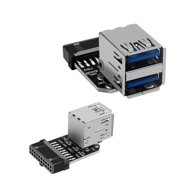 Adaptador de placa base USB 3,0 USB 3,0 19 20 pines hembra a doble USB 3,0 hembra convertidor fuerte adaptador antiinterferencias divisor - imagen 5