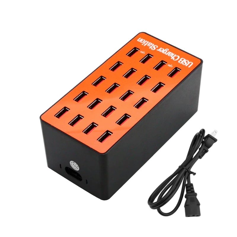 Cargador USB de múltiples puertos, estación de carga portátil de 80W y 20 puertos, adaptador de cargador de teléfono inteligente para Samsung, Xiaomi y Huawei