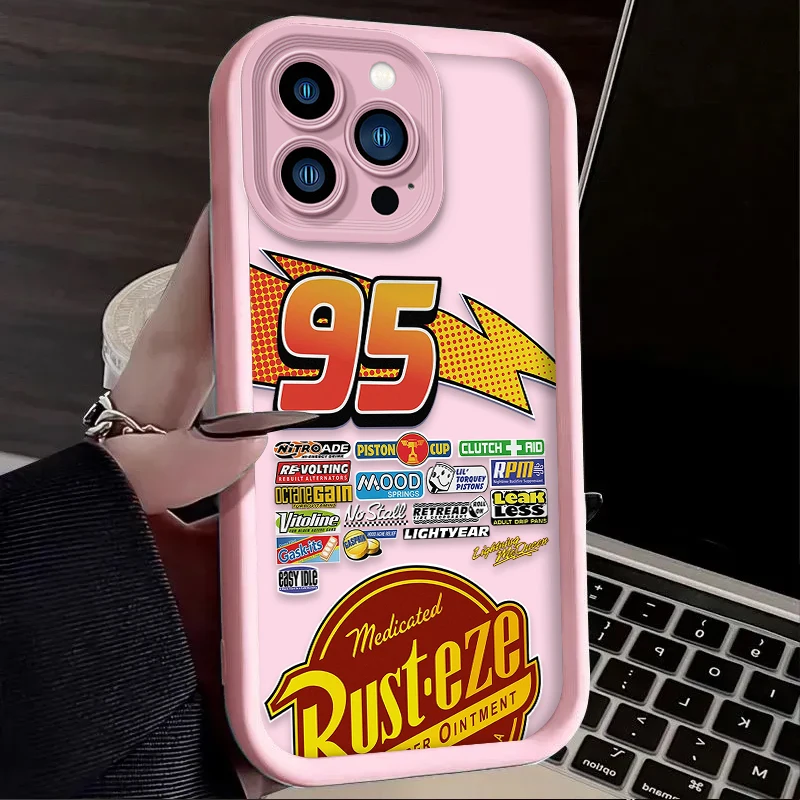 Funda Cars Lightning McQueen 95 para iPhone 15 16 13 14 12 11 Pro Max X XS X S Max XR SE 2020 7 8 Plus, funda de silicona a prueba de golpes - imagen 3
