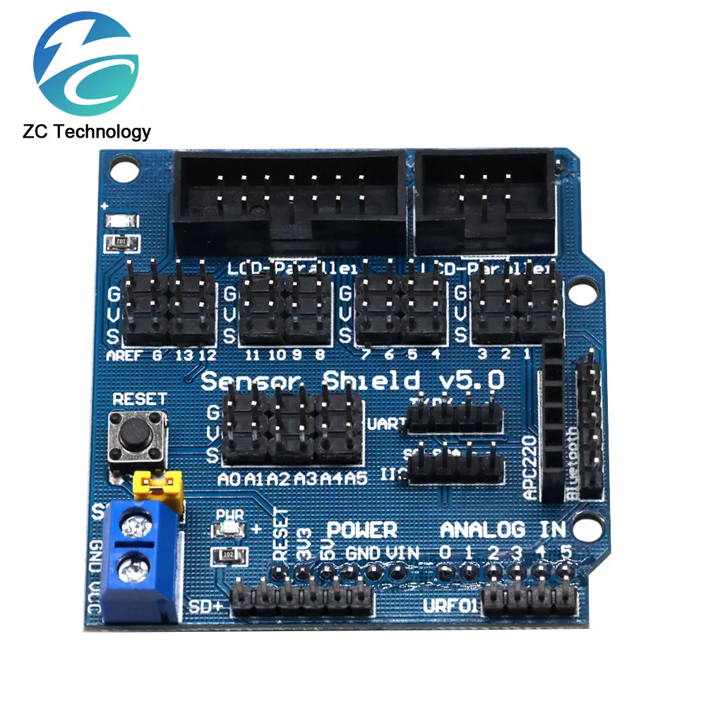 Escudo de Sensor V5.0, placa de expansión para Arduino, bloques de construcción electrónicos, accesorios de Robot, Escudo de Sensor para UNO MEGA R3 V5 - imagen 5