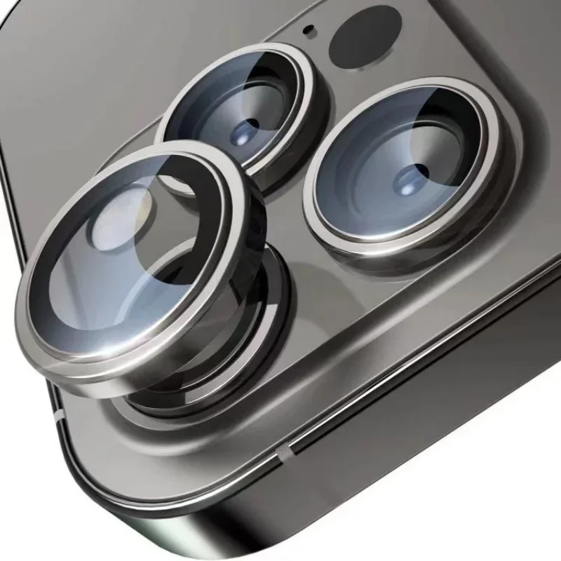 Protector de lente de cámara para IPhone 16, 13, 14, 15 Pro Max 12, Mini Protector de anillo de Metal, lente de cámara de cristal para IPhone 14, 15 Plus, 3-2 uds. - imagen 5