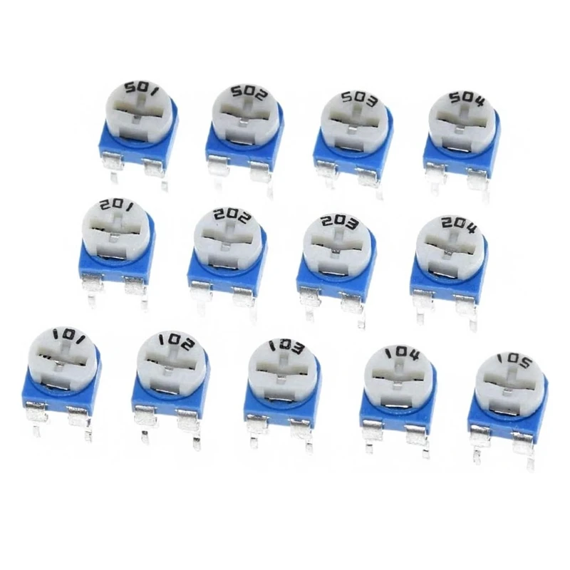 65 Uds potenciómetro recortador RM065 resistencia ajustable 100R-1M potenciómetros 1K 5K 10K 20K 50K 100K 500K 1M resistencias variables - imagen 2