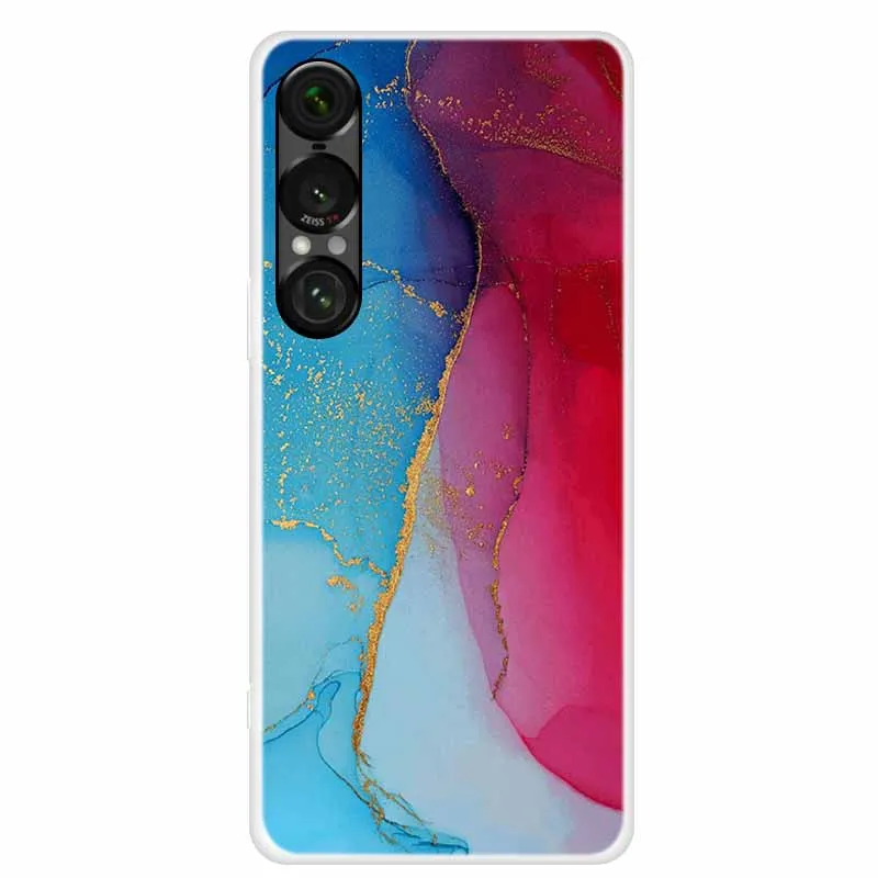 Para Sony Xperia 1 VII funda de mármol TPU funda trasera de silicona suave fundas de teléfono para Sony Xperia 1VII 5G impermeable transparente Para - imagen 2
