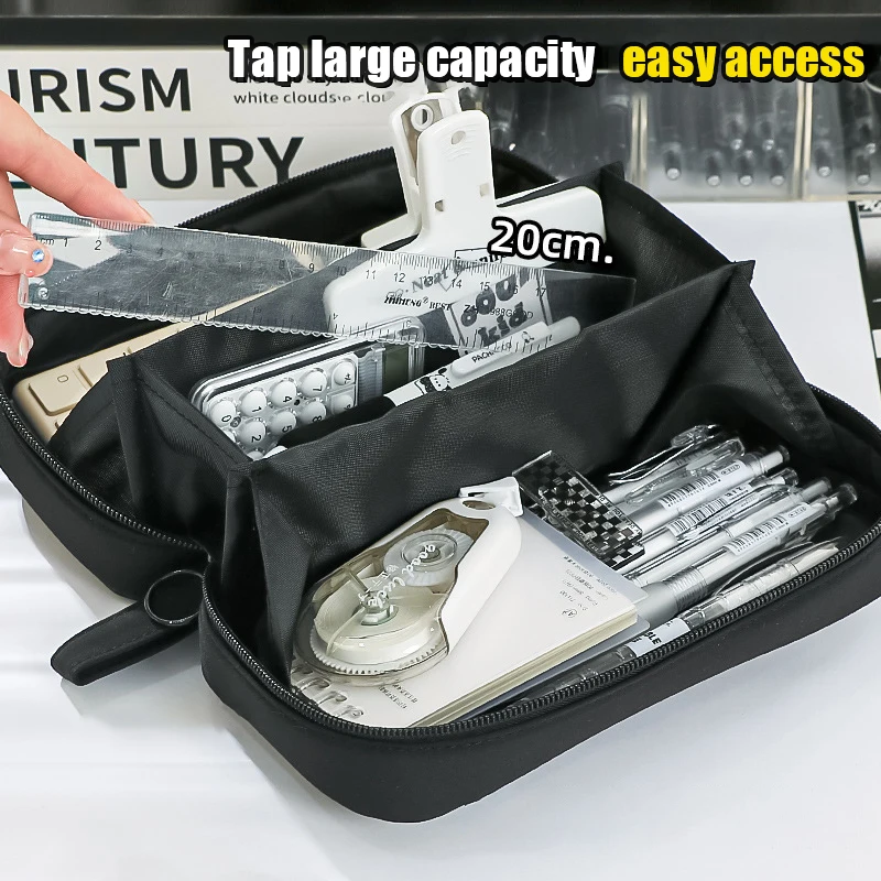 Nueva bolsa de lápices transparente de 5 capas con gran capacidad y diseño ligero, útiles escolares, estuches de lápices para niñas - imagen 5