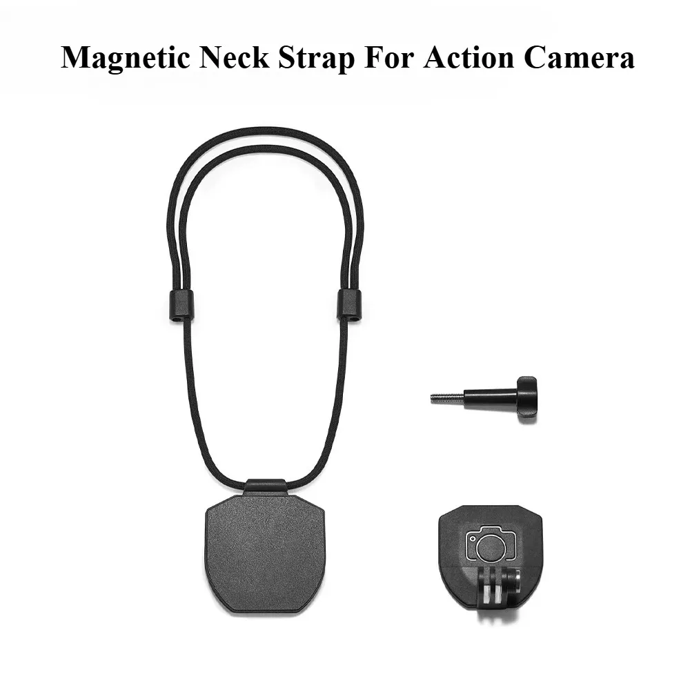 Para GoPro/Insta360/DJI Action/Osmo360/Bolsillo 3 soporte magnético para el pecho correa para el cuello adaptador de soporte de montaje con cordón - imagen 2