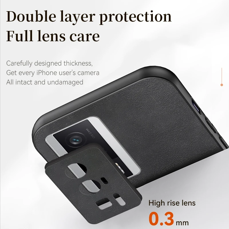 Funda suave de cuero con patrón clásico de piel de oveja para Xiaomi Poco F5 Pro, funda mate para teléfono - imagen 3