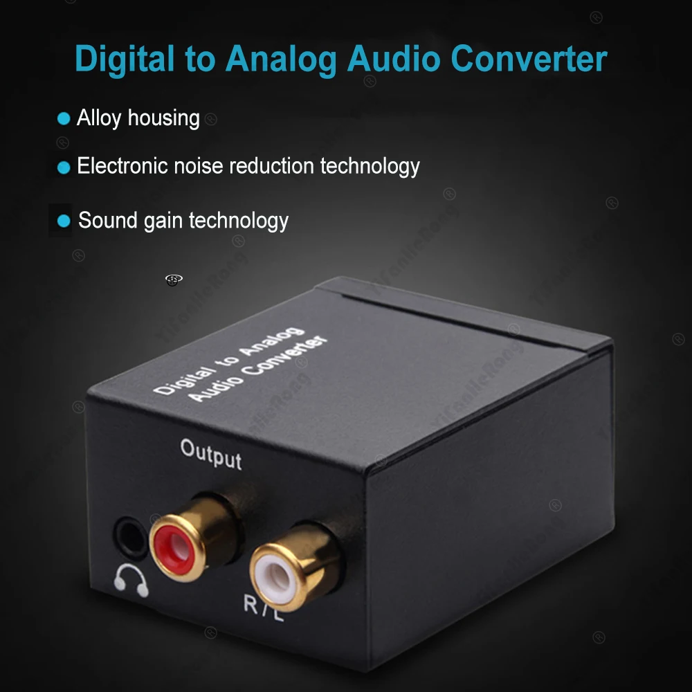 Amplificador decodificador de Audio Digital DAC, conector Digital a analógico de 3,5mm, fibra óptica Coaxial, convertidor RCA L/R de Audio Digital a analógico