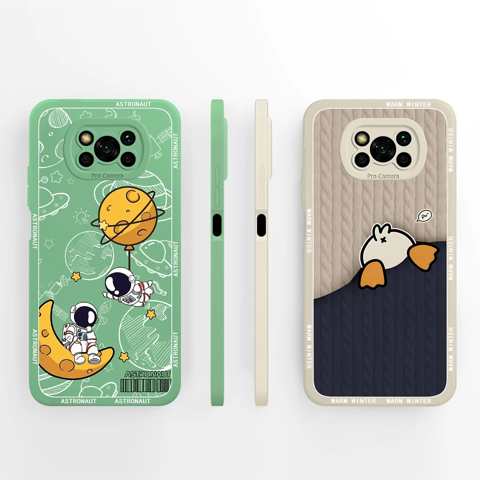 Para Poco X3 Pro/X3 GT/X3 NFC funda pintada de caramelo para Poco X 3 PocoX3 cubiertas traseras de teléfono de cobertura completa de silicona líquida suave - imagen 2