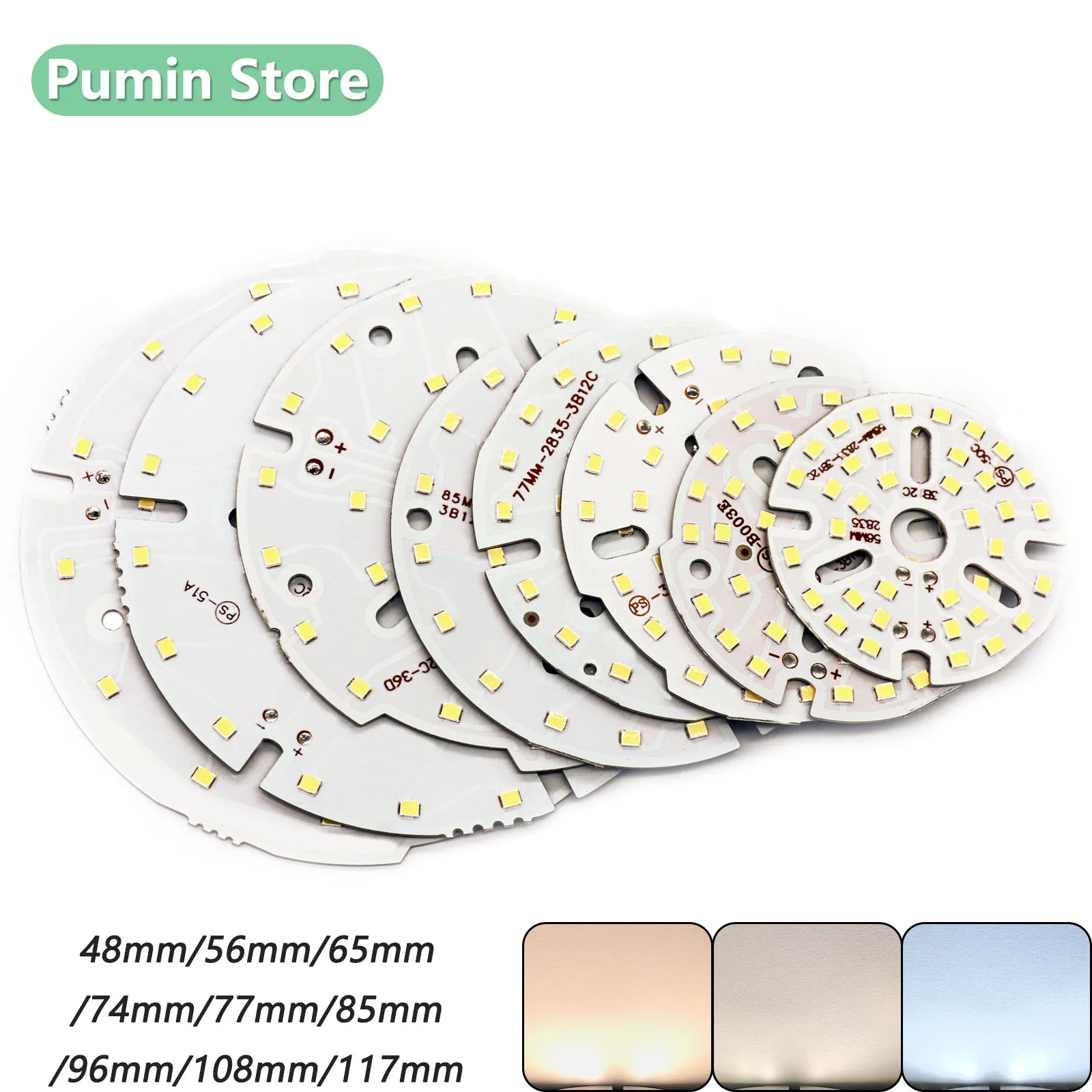 LED COB 12W DC35-37V Color cálido bombilla Circular blanca Natural accesorios de fuente de luz adecuados para bombillas circulares