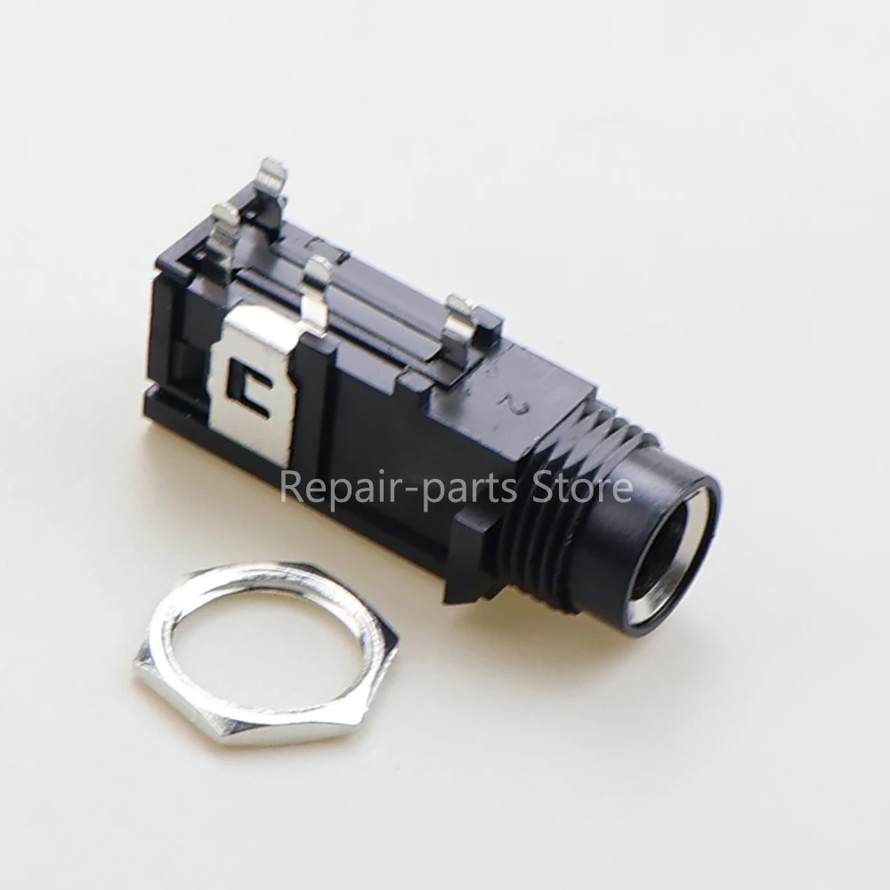 DIY 6,35mm 6,5mm Jack chapado en oro 3/4Pin estéreo de doble canal micrófono tuerca 6,35 conector Jack recto de Audio - imagen 4