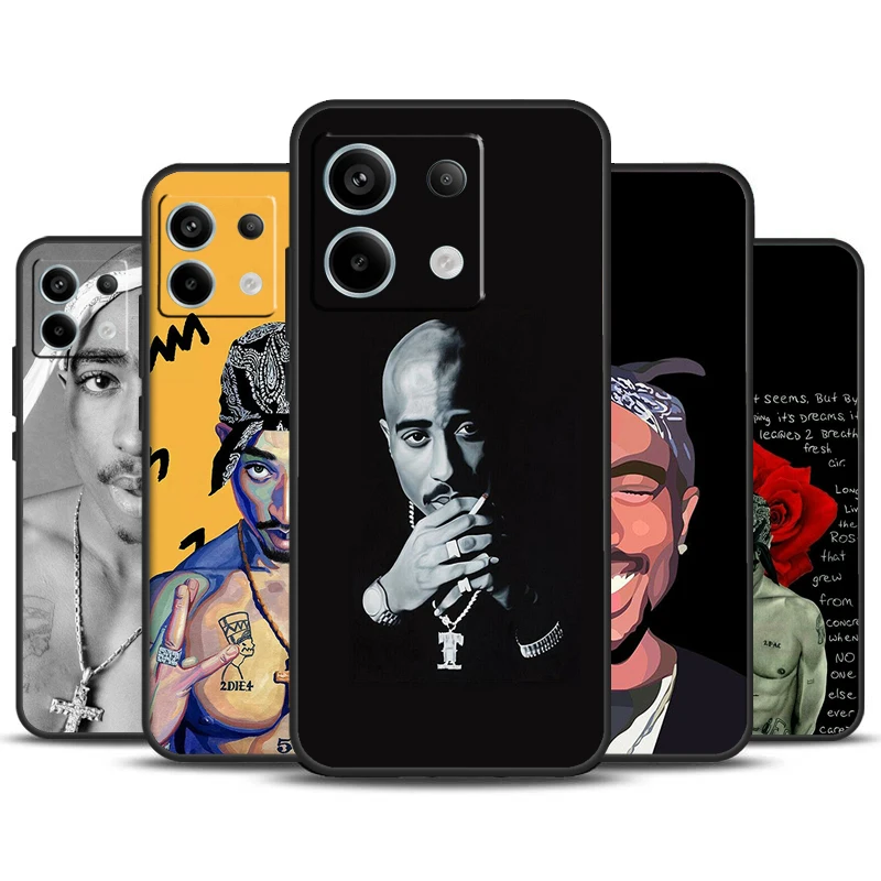Funda 2pac tupac Crown 2 pac para Xiaomi Redmi Note 13 11 9 10 12 Pro Plus 9S 10S 11S 12S Redmi 13C 9C 10C 12C