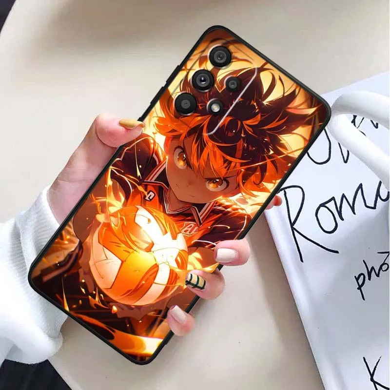 Nishinoya Yuu Anime para Samsung Galaxy A54 A55 A56 A70 A71 A72 A73 J4 J6 M02 M11 M12 5G funda negra para teléfono - imagen 3