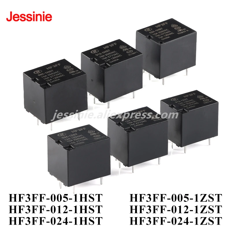 5 uds/1 unidad relé ultrapequeño de alta potencia HF3FF-005-1HST HF3FF-012-1HST HF3FF-024-1HST HF3FF-005/012/024-1ZST 5V 12V 24V DC 4/5Pin