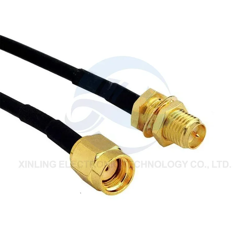 Conector RP-SMA SMA Cable de extensión macho a hembra Cable alimentador de cobre para tarjeta de red WiFi Coaxial antena enrutadora RG174 - imagen 4