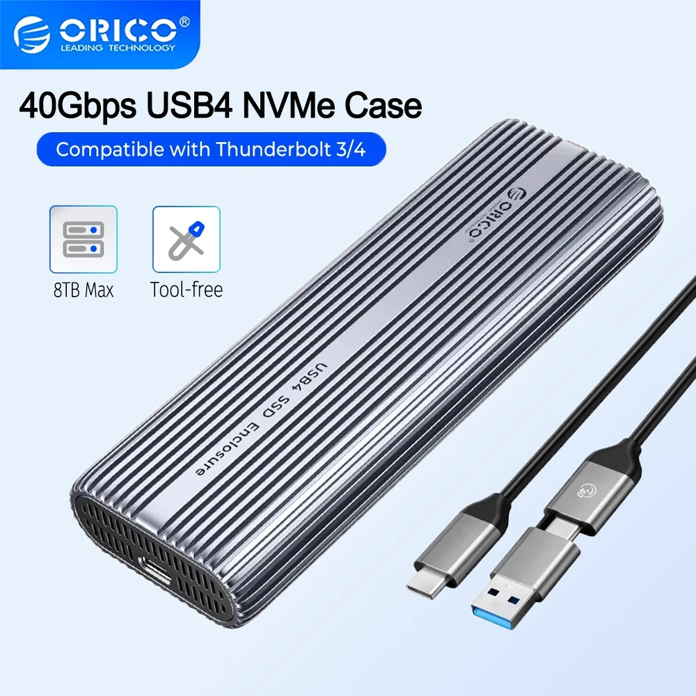 ORICO USB4 40Gbps M.2 NVMe SSD con ventilador de refrigeración Compatible con aluminio Thunderbolt 3/4 8TB caja de unidad de estado sólido para Mac - imagen 2
