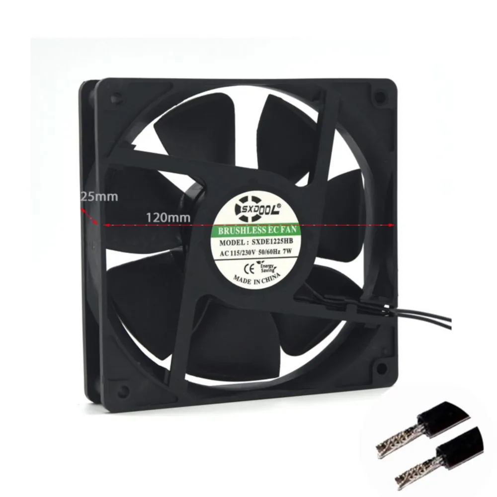 Nuevo Motor de ventilador EC de 120mm Axial 120*120*25mm AC 110V 115V 220V 230V 2600RPM 100,2 CFM fuerte flujo de aire ahorro de energía