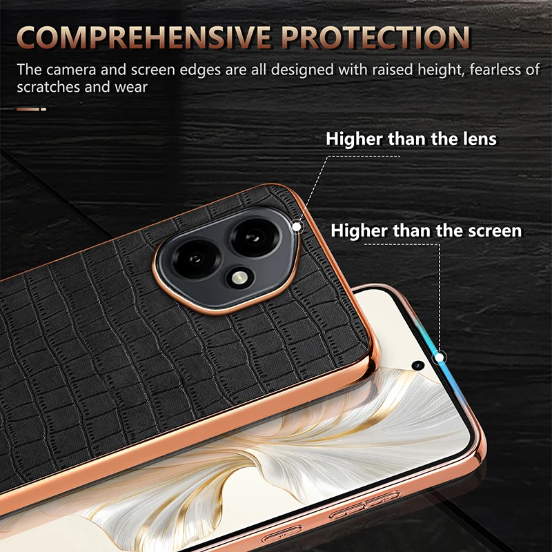 Para Huawei Honor 400 Pro funda de lujo de cuero PU funda protectora trasera para Honor 400 400Pro versión Global carcasa de teléfono - imagen 4