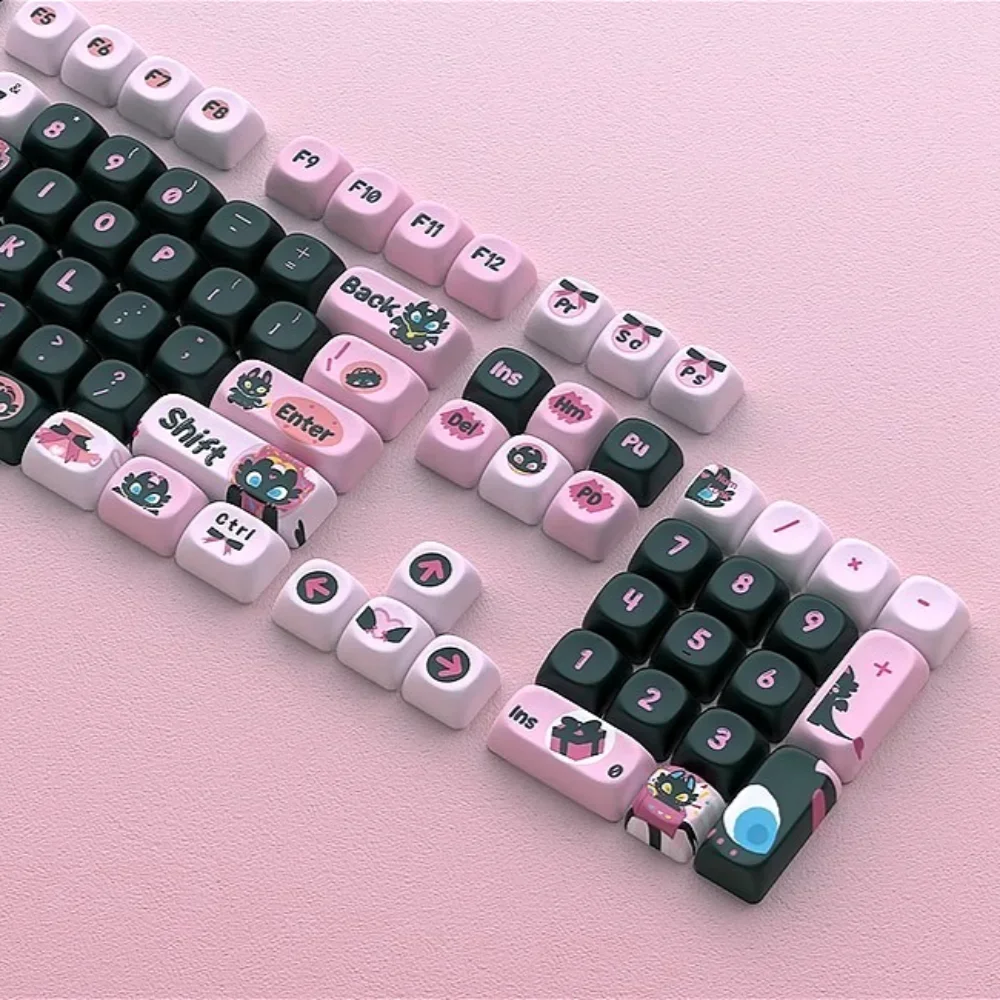 Juego de teclas Little Black Dragon PBT, bonita cereza MOA personalizada para teclado mecánico para juegos 60/64/84/98/108, interruptor MX - imagen 3