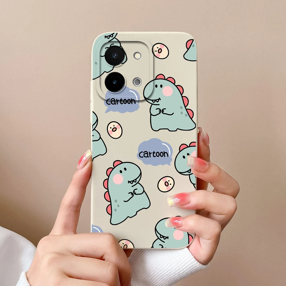 Funda de dibujos animados para Vivo Y28 4G 5G Y28S, Funda de protección completa Anti Choc, Carcasa de teléfono para Vivo Y 28, Funda bonita de silicona líquida suave - imagen 4
