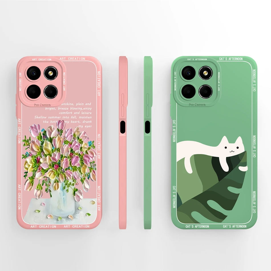 Funda para Honor X8 X8A, cubierta trasera para móvil de silicona líquida suave, protector creativo de Anime, mejora de todo el cuerpo, para Huawei Honor X 8 5G - imagen 3