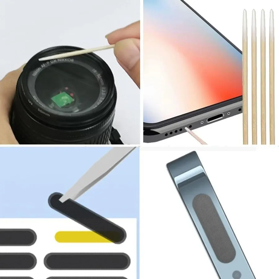 Kit de limpieza de puerto de carga de teléfono, tapón antipolvo, limpiadores de PC, herramienta tipo C, altavoz, limpiador de pegatinas de malla antipolvo para iPhone, iPad, IOS y Samsung - imagen 3