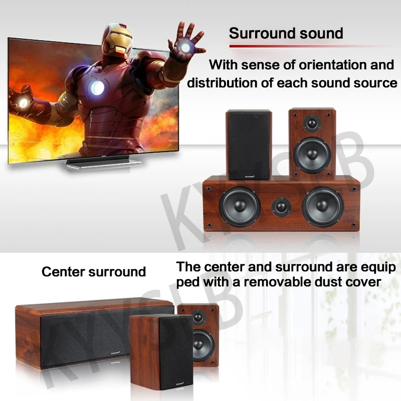 KYYSLB-Altavoces centrales Surround de 100W, dispositivo de Audio en casa, de madera, HIFI 5,1, pasivo, 4ohm, S - imagen 3