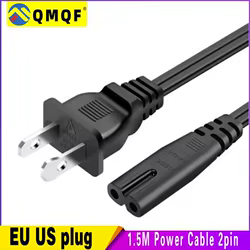 QMQF UE EE. UU. 1,5 M Cable de alimentación 2pin IEC320 C7 Cable de extensión para cargador de ordenador portátil Dell Canon Epson impresora Radio altavoz PS4 XBOX AC