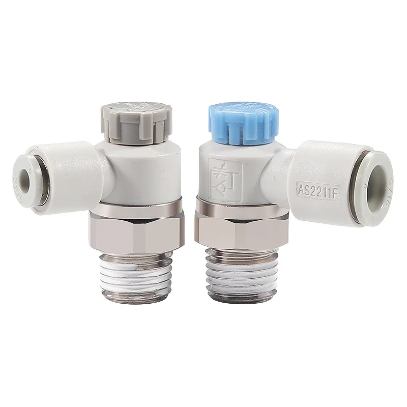 Controlador de velocidad de la serie SMC tipo AS con medidor de ajuste de un toque, válvula de acelerador, Accesorios Neumáticos, AS1211F, AS2211F, AS3211F