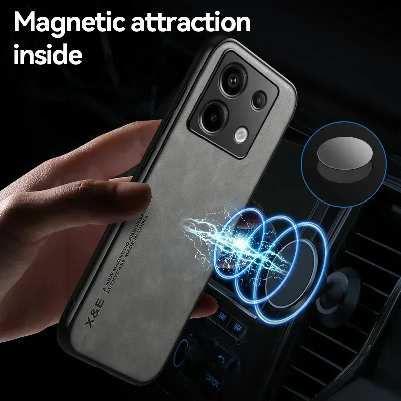 Funda para Redmi Note 14 13 Pro Plus Poco X6 X5 Pro 14T de lujo con soporte magnético incorporado para coche protección para teléfono Coque Fundas - imagen 4
