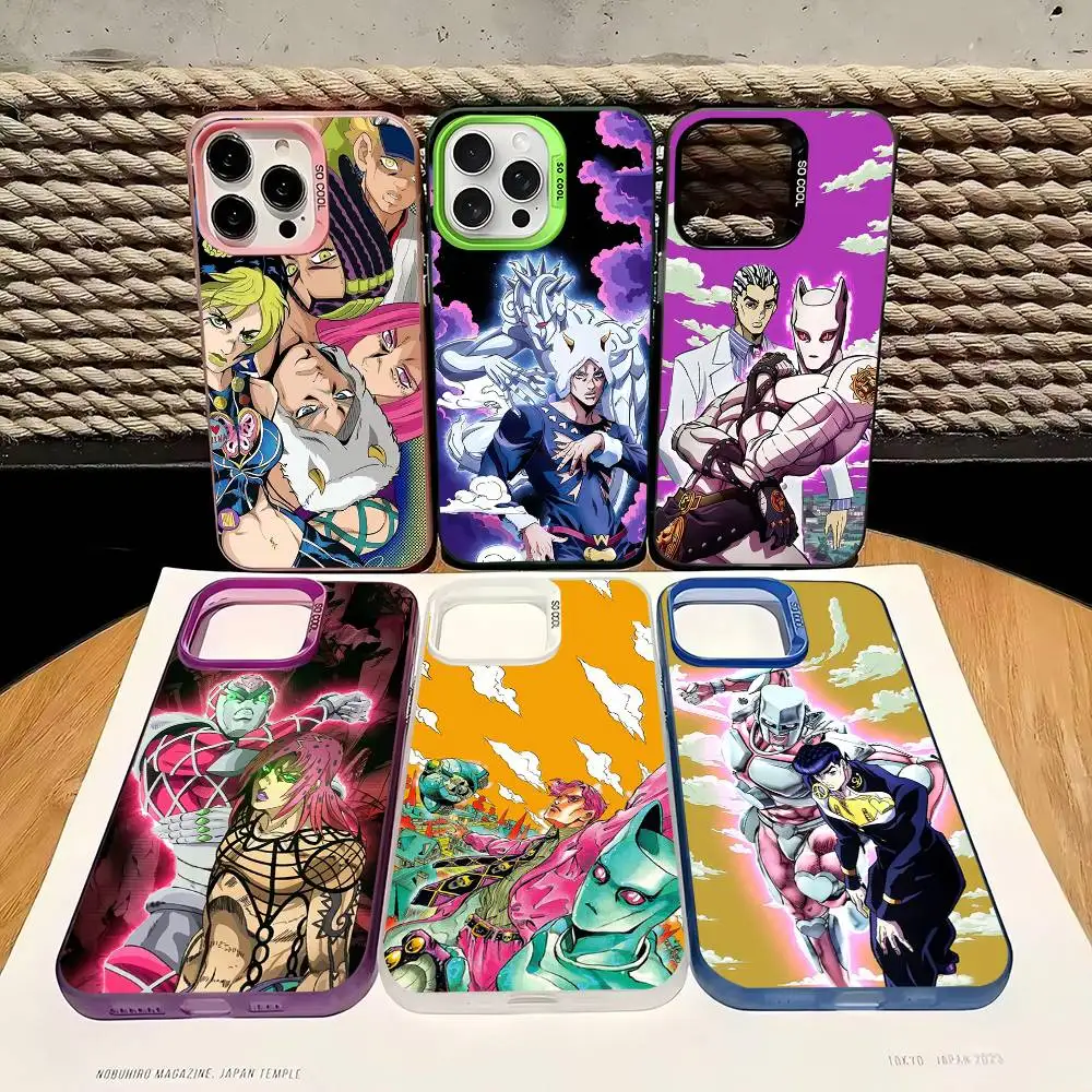 Funda de teléfono JoJo's Bizarre Adventure para iPhone 17 16 15 14 13 12 11 Pro MAX mate a prueba de golpes trasera anticaída mate