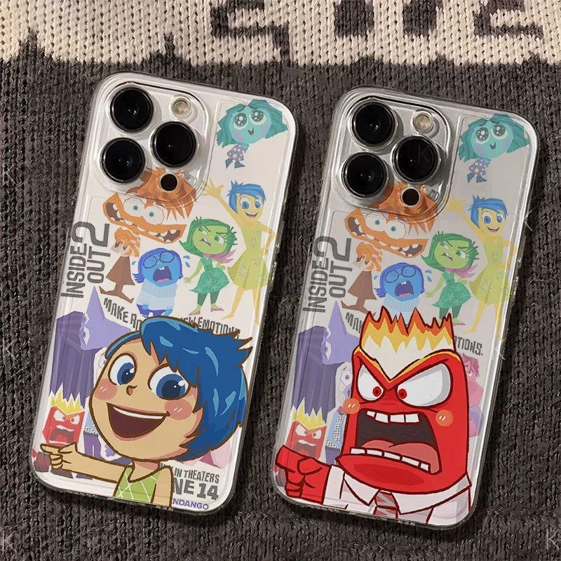 Funda de teléfono de dibujos animados Inside Out Disneys para Samsung S24 S23 S22 S21 S20 S10 FE Note 20 10 Plus Ultra Lite 5G, funda de TPU suave transparente