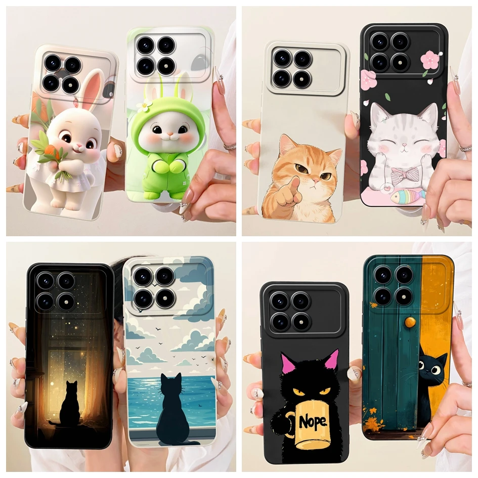Para Xiaomi Redmi K90 2025 funda nueva creativa gato conejo Fundas suave caramelo funda trasera de silicona para Xiaomi Redmi K90 Pro Max parachoques