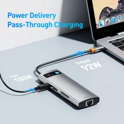 Baseus Hub USB-C HDMI Ethernet 10Gbps Lector SD MacBook
