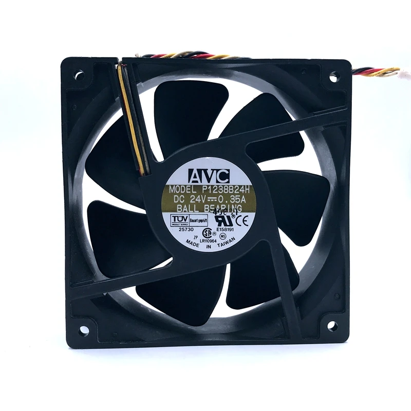 Ventilador 12038 para AVC P1238B24H 120mm 24V 0.35A Ventilador de refrigeración de 4 pines, 120x120x38 mm, para PC para juegos, estantes para servidores y disipación de calor de CPU - imagen 3
