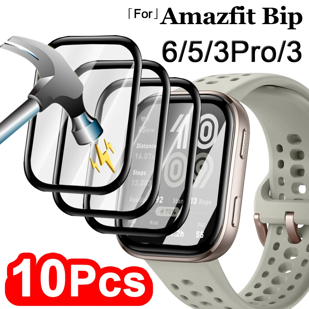 1/3/5/10 Uds película protectora para Amazfit Bip 6 HD Protector de pantalla curvado 3D para Huami Amazfit Bip6 Bip5 Bip3 3Pro Bip Watch Cove