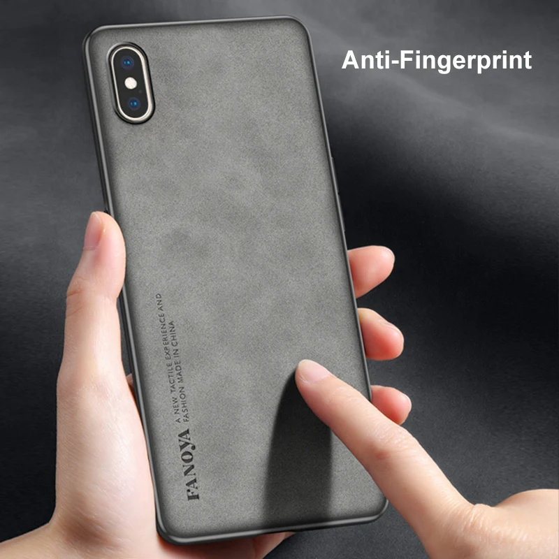 Para iPhone X XS Max funda de lujo de cuero PU funda de teléfono para iPhone XR iPhoneX S contraportada mate silicona protección completa Coque - imagen 5