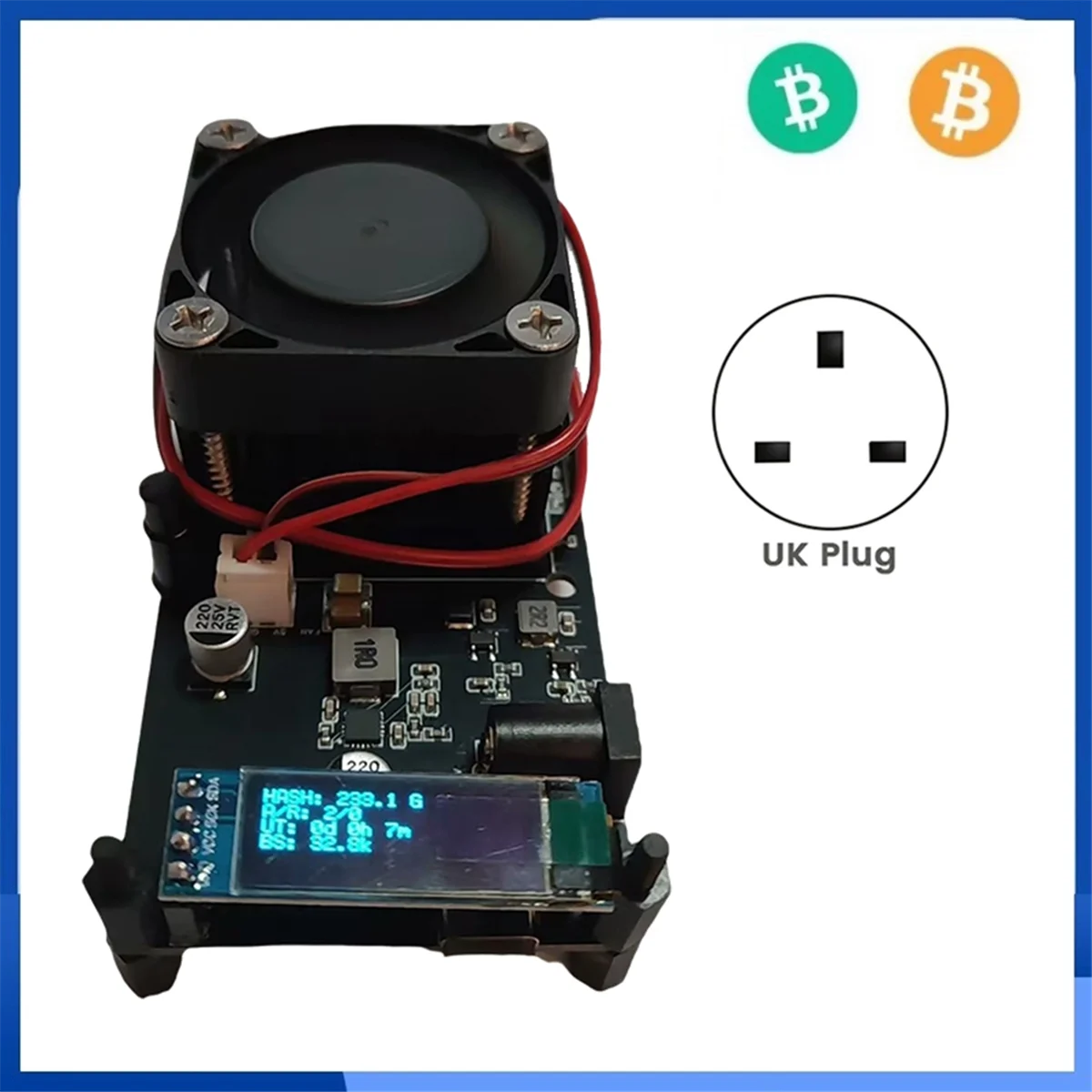 SuperDeals Bitaxe Miner independiente BitDSK 200Gh/S BM1397 Bitcoin ASIC BTC Miner Solo Lottery Miner minero de baja potencia enchufe del Reino Unido - imagen 4