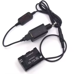 Batería Ficticia Canon LP-E6 con Cable USB-DC para Cámaras EOS