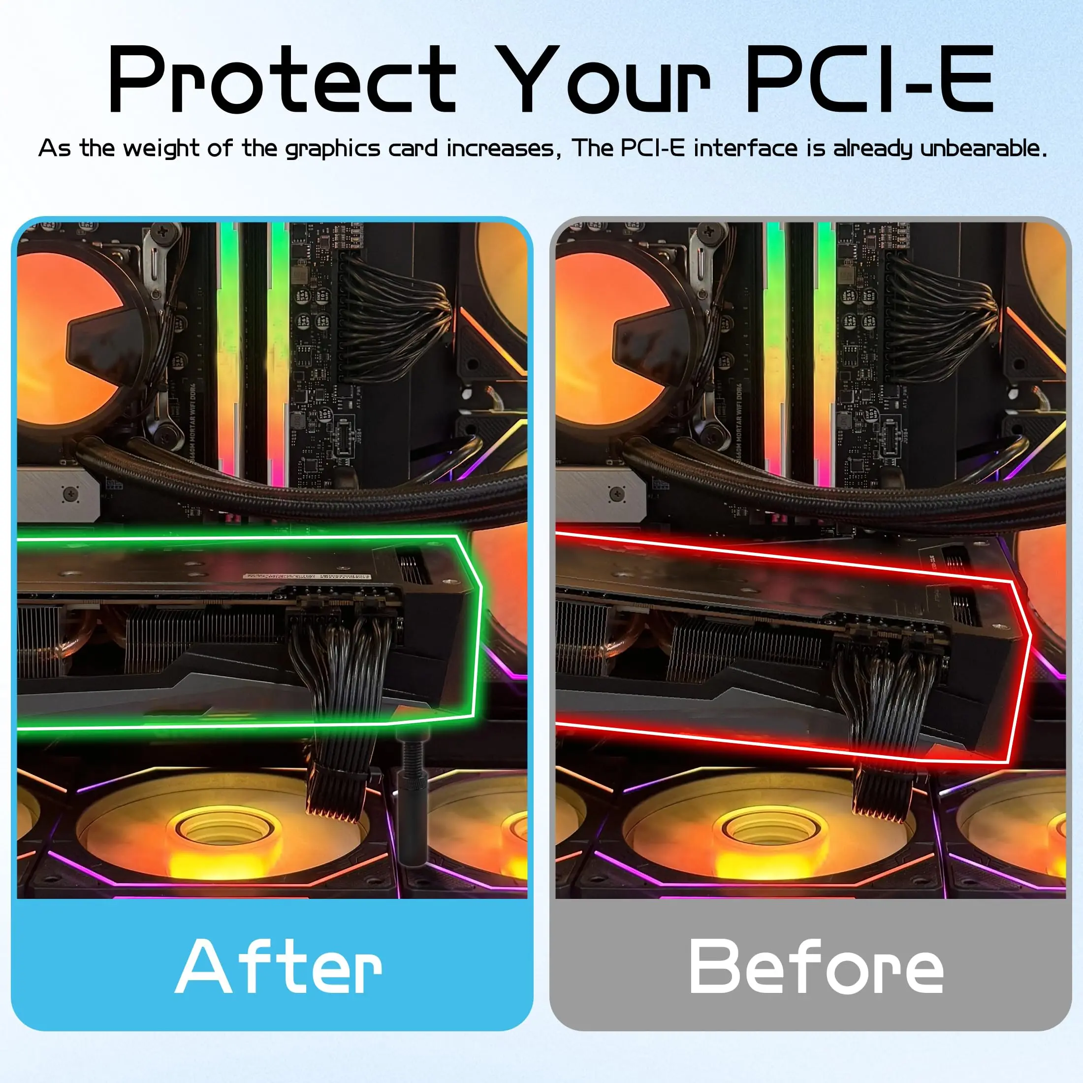 Soporte para tarjeta gráfica GPU, soporte para tarjeta de vídeo, soporte para GPU, soporte antihundimiento - imagen 3