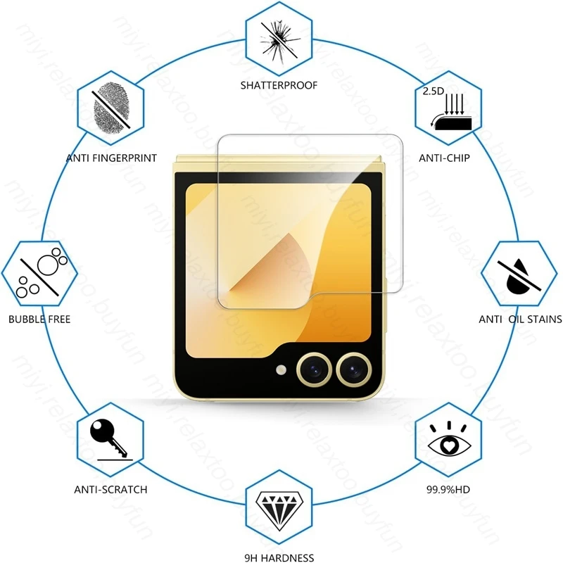 ZFlip 6 vidrio 8 en 1 Protector de pantalla exterior de cristal de cámara vidrio templado para Samsung Galaxy Z Flip6 Sumsung Samsun Flip 6 ZFlip6 5G - imagen 4