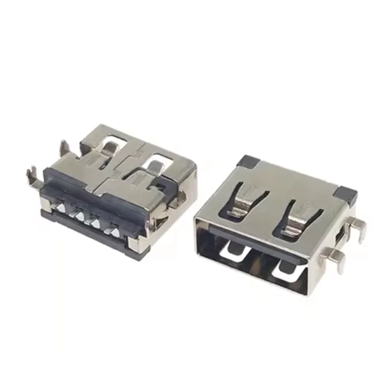 10 Uds conector USB tipo A hembra AF10.0 placa de hundimiento de 4 pines USB-A hembra SMT negro - imagen 2