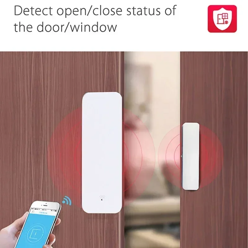 Tuya Zigbee WiFi Sensor de puerta ventana contacto batería incluida aplicación remota Control Compatible con Alexa Google Assistant - imagen 3