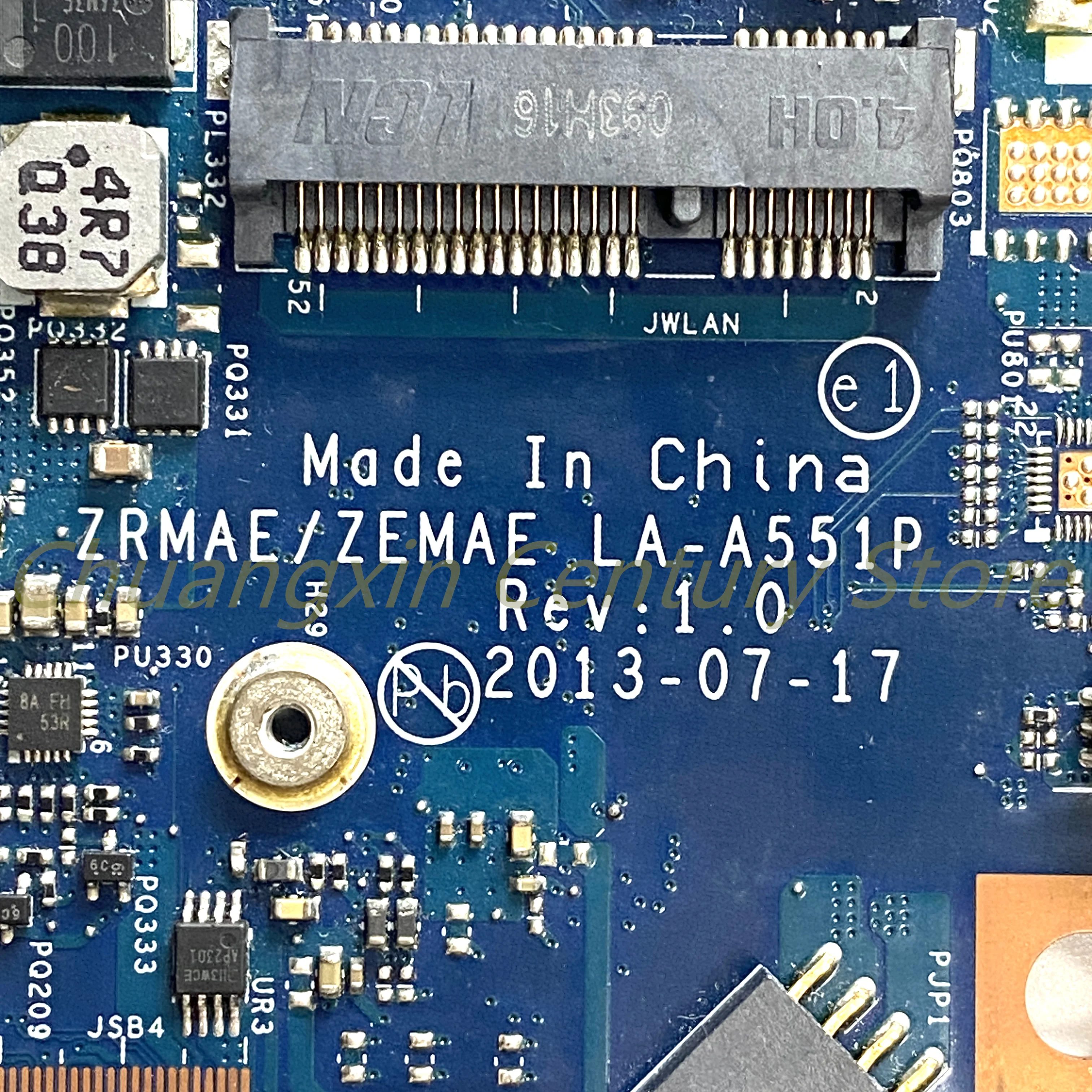 Para Toshiba Satellite M50D M55D M50DT M50D-A placa base de computadora portátil ZRMAE/ZEMAE LA-A551P con CPU de A4-5000 100% probado completamente - imagen 4