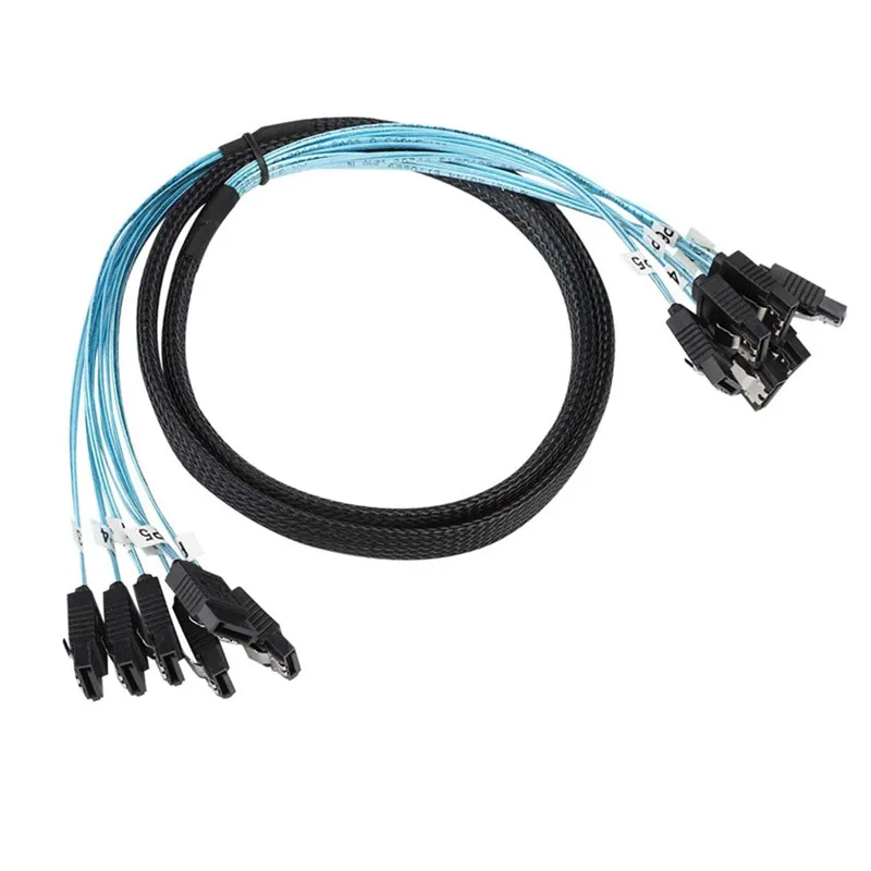 6 unids/set Cable Sata a Sata 4/6 puertos/juego de Cables de fecha Cable Sas de 7 pines Cable HDD de 6Gbps para minería de servidor - imagen 5
