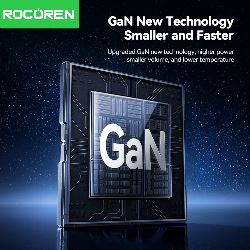 Rocoren 65W GaN USB tipo C cargador QC PD 3,0 USBC cargador USB de carga rápida para iPhone 16 Pro Xiaomi Macbook Samsung S25 portátil - imagen 2