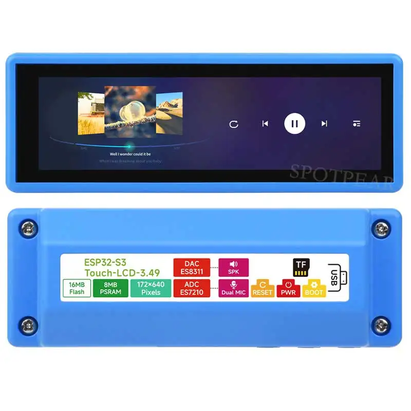 Placa de desarrollo ESP32-S3 Pantalla táctil capacitiva de 3,49 pulgadas DeepSeek AI Chat Box Pantalla LCD de 3,49 pulgadas 172 × 640 N16R8 - imagen 5